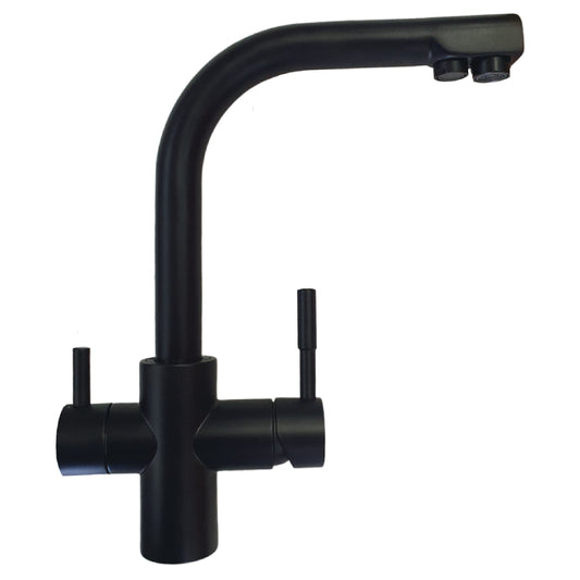 AquaCo Matte Black L Shape 3 Way Mixer